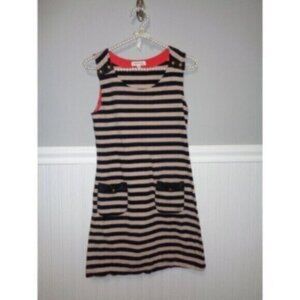 Monteau women's Medium striped Mini dress Leather Look Accent